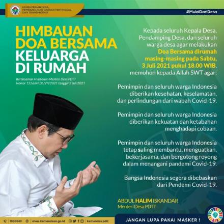 Himbauan Do'a bersama Keluarga di Rumah